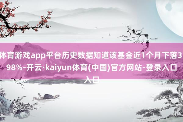 体育游戏app平台历史数据知道该基金近1个月下落3.98%-开云·kaiyun体育(中国)官方网站-登录入口