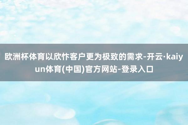 欧洲杯体育以欣忭客户更为极致的需求-开云·kaiyun体育(中国)官方网站-登录入口