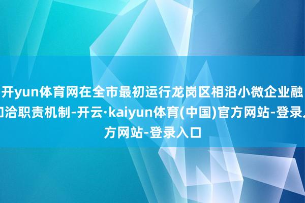 开yun体育网在全市最初运行龙岗区相沿小微企业融资和洽职责机制-开云·kaiyun体育(中国)官方网站-登录入口