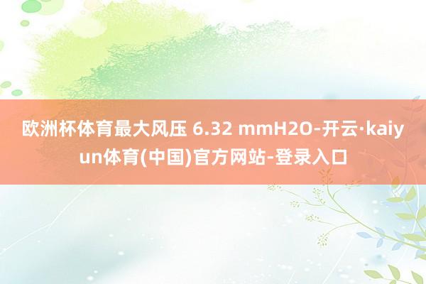 欧洲杯体育最大风压 6.32 mmH2O-开云·kaiyun体育(中国)官方网站-登录入口