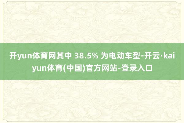 开yun体育网其中 38.5% 为电动车型-开云·kaiyun体育(中国)官方网站-登录入口