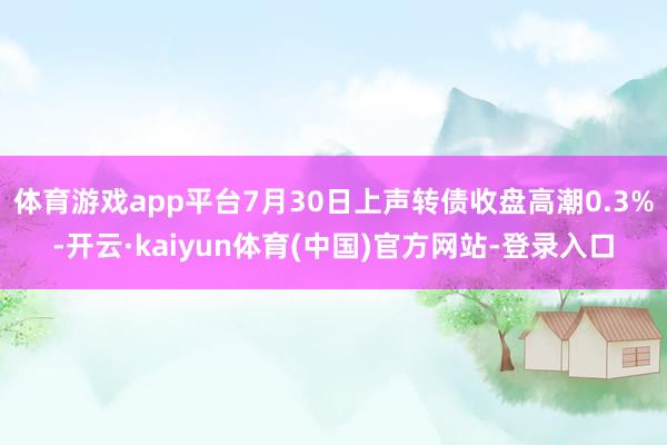 体育游戏app平台7月30日上声转债收盘高潮0.3%-开云·kaiyun体育(中国)官方网站-登录入口